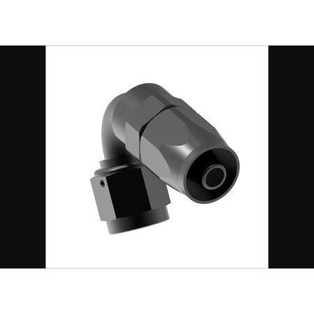 Aeroquip -8 AN Hose, 120 Degree Elbow, Anodized, Black, Aluminum FCM4443